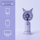 Portable Cartoon Handheld Fan – USB Rechargeable, Detachable Base