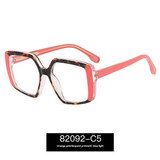 Women's Box Frame Anti-Blue Light Glasses – Large Optical Eyewear | Myopia-Ready