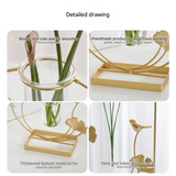 Gold Bird Flower Vase – European-Style Decorative Vase (Artificial Flowers not included)