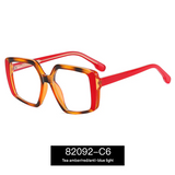 Women's Box Frame Anti-Blue Light Glasses – Large Optical Eyewear | Myopia-Ready