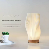 Touch-Control Vase Night Light – Bamboo Wood Atmosphere Lamp with 3-Color Dimming