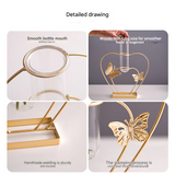 Gold Butterfly Flower Vase – European-Style Faux Flower Arrangement