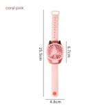 USB Rechargeable Watch Fan – Mini Wearable Fan with Colorful Lights