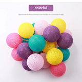 LED Cotton Ball String Lights – DIY Fairy Light Decor for Bedroom & Parties (10 lights)