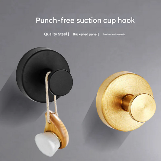 Stainless Steel Suction Cup Wall Hook – Punch-Free Heavy-Duty Bathroom & Kitchen Organizer