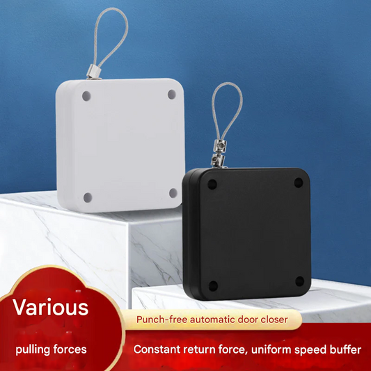 Automatic Punch-Free Door Closer – Silent Pull Rope Design for Sliding & Room Doors