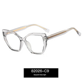 Box Frame Anti-Blue Light Glasses – Geometric Full Frame Flat Mirror Eyewear