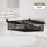 Pull-Out Hanging Storage Shelf – Carbon Steel Organizer for Kitchen, Bathroom & Closet