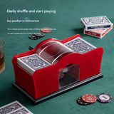 Manual Poker Card Shuffler for 2–6 Decks – Hand-Cranked Plastic Shuffler for Table Games
