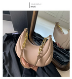 Pressed Shell Armpit Bag – Small Chain Shoulder Bag for Women, Casual Pillow Style