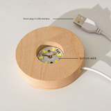 Astronaut Crystal Ball Night Light – 3D Carved Solar System LED Lamp with Wooden Base