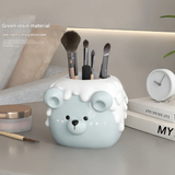 Cute Bear Pen Holder – Resin Desk Organizer for Office, Kids' Room & Makeup Brushes