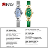 OFNS Women’s Quartz Watch – Unique Oval Dial, Waterproof Leather Strap Timepiece