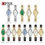 OFNS Women’s Quartz Watch – Unique Oval Dial, Waterproof Leather Strap Timepiece
