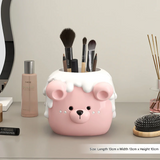 Cute Bear Pen Holder – Resin Desk Organizer for Office, Kids' Room & Makeup Brushes