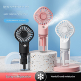 Portable Mini Neck & Handheld Fan with Mist Spray – USB Rechargeable
