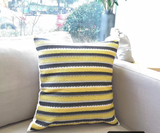 Geometric Pillow - Irregular Yellow Striped Sofa Cushion with Core