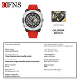 OFNS Men’s Square Quartz Watch – Luminous Hands, Calendar & Waterproof Design