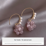 Purple Cat’s Eye Teardrop Earrings – Freshwater Pearl Jewelry