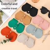 PU Leather Sunglasses Case – Portable Eyewear Pouch with Lanyard & Protective Clip