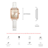 SK Women’s Quartz Watch – Square Dial, Leather Strap, 30M Waterproof Fashion Wristwatch