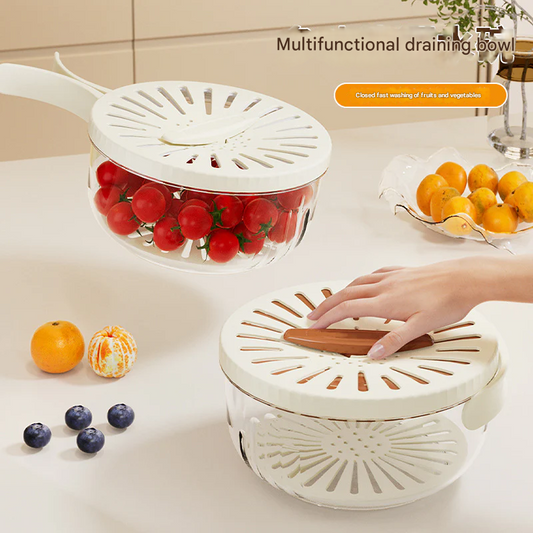 Foldable Fruit Washing Bowl – 2-in-1 Drain Basket & Storage Container for Kitchen