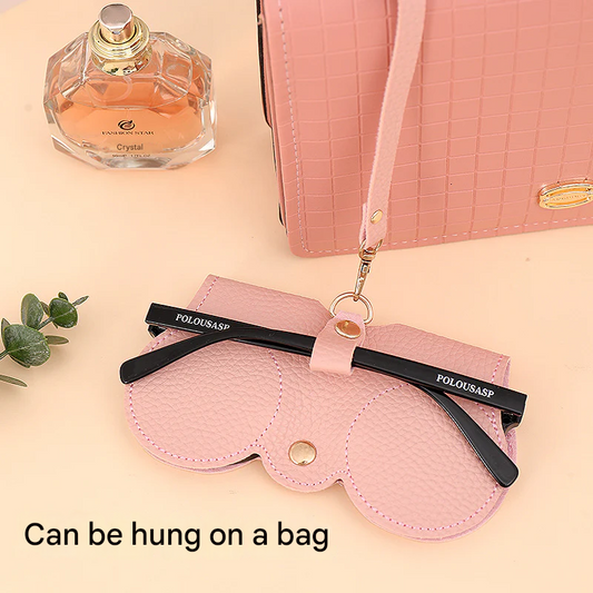 PU Leather Sunglasses Case – Portable Eyewear Pouch with Lanyard & Protective Clip