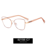 Women’s Square Metal Blue Light Blocking Glasses – Full Frame Anti-UV Eyewear