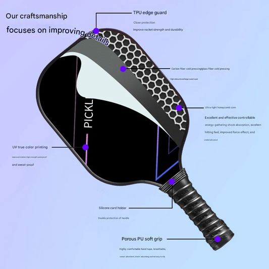 Carbon Fiber Pickleball Racket – Lightweight Professional Paddle for Adults & Kids