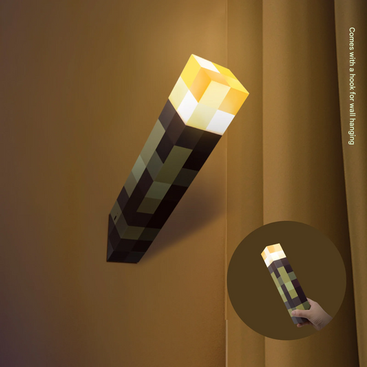 Minecraft-Inspired Torch Lamp – Diamond Ore Potion Bottle Night Light