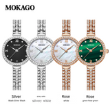 MOKAGO Women’s Quartz Watch – Diamond Dial, Luxury Zinc Alloy Bracelet