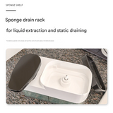 Manual Kitchen Soap Dispenser with Sponge Holder – 1000ml ABS Push Press Box