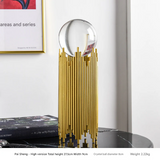 Modern Gold Geometric Crystal Ball Decor – Elegant Alloy Decorative Holder
