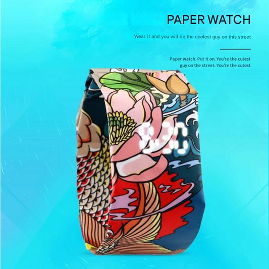 Trendy Paper Watch for Boys – Lightweight Digital Student Gift | Creative Design