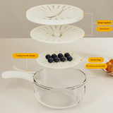 Foldable Fruit Washing Bowl – 2-in-1 Drain Basket & Storage Container for Kitchen