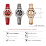 Sinobi Women's Fashion Quartz Watch – Diamond Dial, Leather Strap, Waterproof