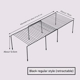 Retractable Kitchen Cabinet Organizer Rack – 2-Tier Carbon Steel Shelf