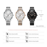 Sinobi Men’s Business Quartz Watch – Slim Waterproof Stainless Steel with Calendar Display