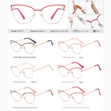 Women's Classy Cat Eye Blue Light Glasses – Metal Frame, Anti-UV, Myopia-Ready