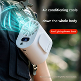 Portable Waist Clip Fan with Flashlight & Power Bank – Rechargeable