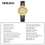 MOKAGO Women’s Retro Quartz Watch – Roman Dial, Waterproof Leather Strap