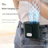 Portable Waist Clip Fan with Flashlight & Power Bank – Rechargeable