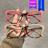 Cat-Eye Anti-Blue Light Glasses for Women – Contrast Color Butterfly Frame, Flat Lens