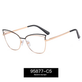 Women's Classy Cat Eye Blue Light Glasses – Metal Frame, Anti-UV, Myopia-Ready