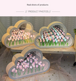 DIY Cloud Tulip Night Light – Handmade Nordic-Style Floral Mirror Lamp with Built-In Battery