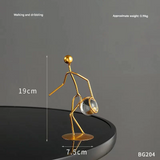 Modern Gold Sports Figure Decor – Iron Crystal Ball Sculpture for Home
