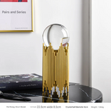 Modern Gold Geometric Crystal Ball Decor – Elegant Alloy Decorative Holder