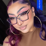 Cat-Eye Anti-Blue Light Glasses for Women – Large Frame Metal Eyewear, Myopia-Compatible