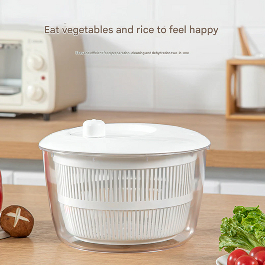 Manual Salad Spinner – Large Capacity Vegetable Dehydrator, Kitchen Drying Basket (5-litre)