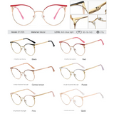 Women's Round Metal Blue Light Glasses – Full Frame Myopia-Ready Eyewear